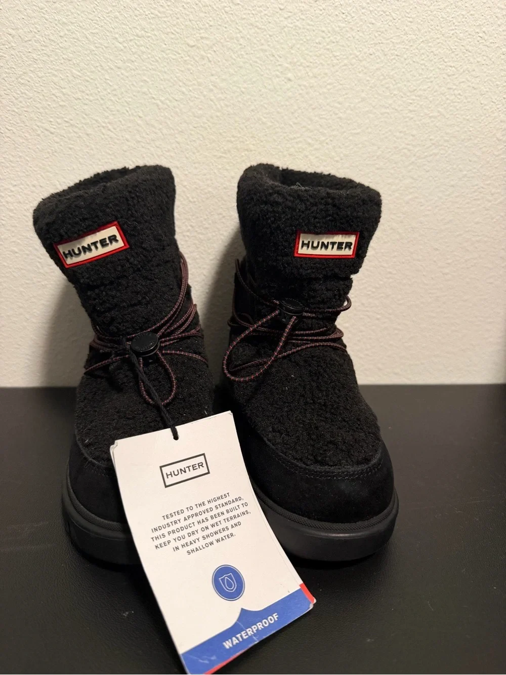 Hunter Black Sherpa Lined Waterproof Boot Interior